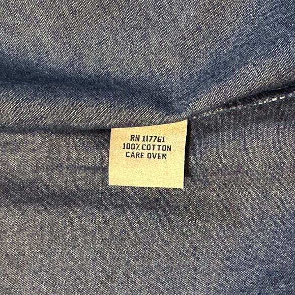 MPH Collection Plus Size Denim Tunic Shirt 2X Floral Applique 3/4 Sleeve Cottage - Picture 9 of 10